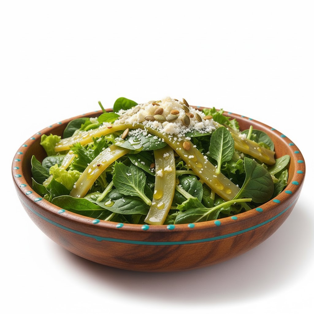 Nopales míticos, vinagreta de limón hechizado y queso cotija susurrante.